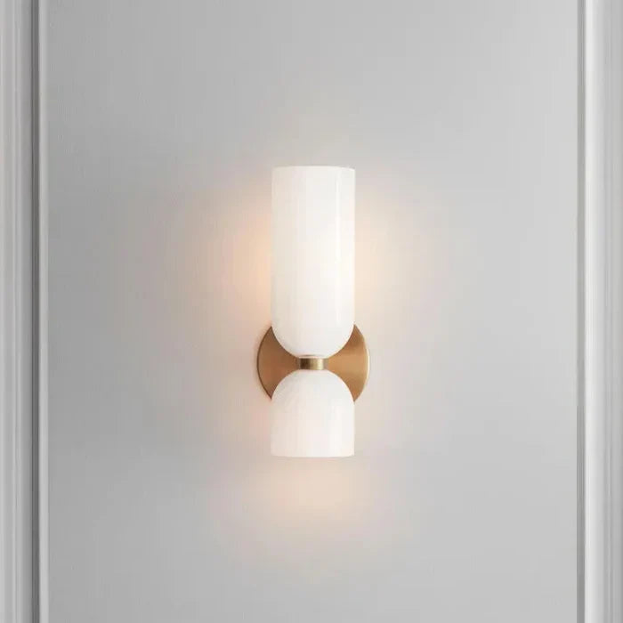 Elegant wall sconce with smoky glass and gold finish – double light source