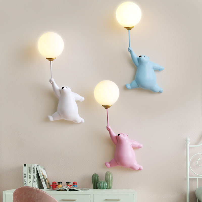 Arisha Design Bear LED Wall Lamp Indoor White, Children's Room/Bedroom