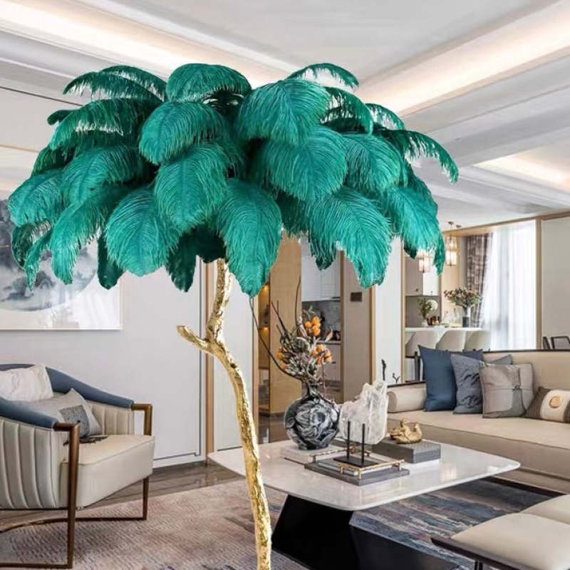 O'Moore Modern Multi-Colored LED Floor Lamp Feather Dining Room/Living Room