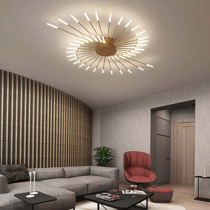 Wesley Ceiling Light Fireworks Artistic Design Black/Gold