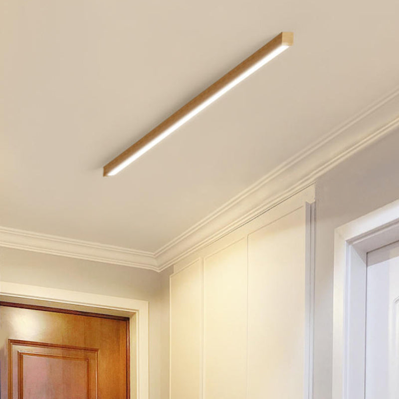 Arisha Modern Linear LED Ceiling Light Wood Bedroom/Living Room