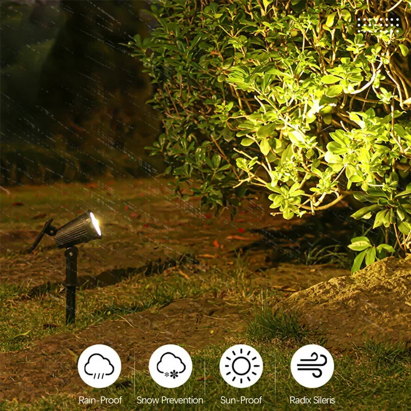 Solar Spotlight LED Garden Lamp with Twilight Sensor