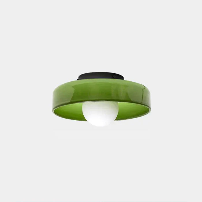 Modern glass ceiling lamp with a shade in minimalist design