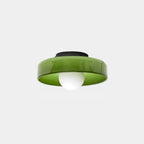 Modern glass ceiling lamp with a shade in minimalist design