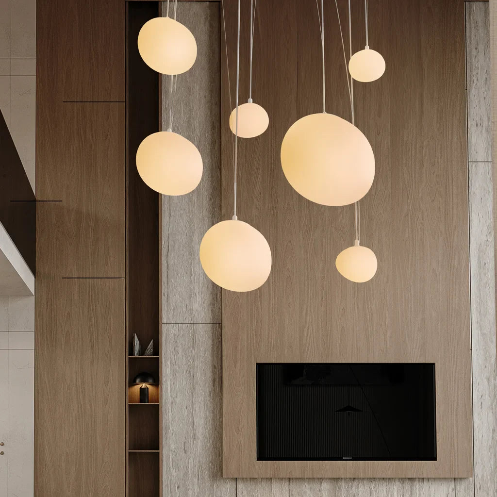 Boden White Pebble Pendant Light