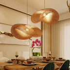 Handwoven Bamboo Pendant Lamp in Boho Style