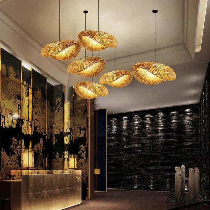 Handwoven Bamboo Pendant Lamp in Boho Style