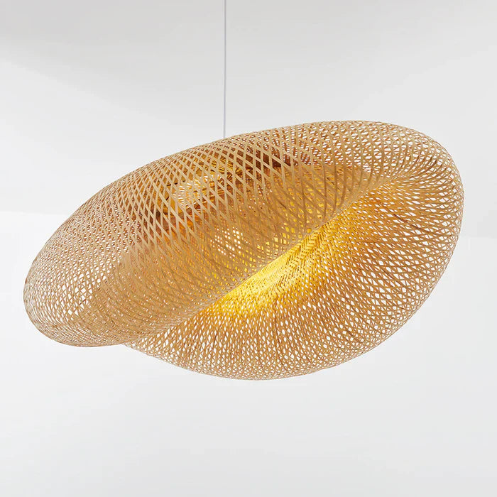 Handwoven Bamboo Pendant Lamp in Boho Style