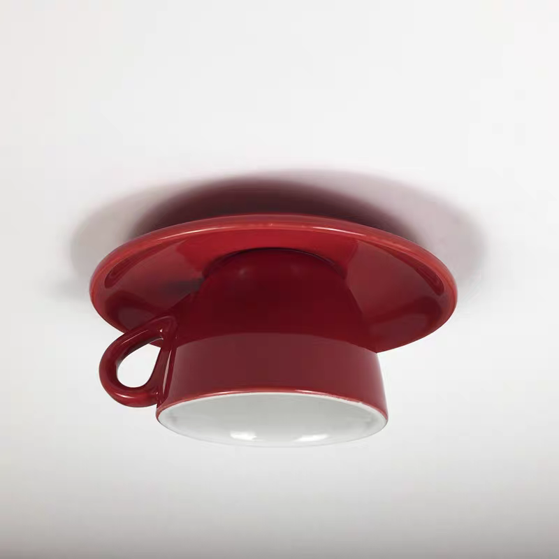 Teyo Modern Ceramic Coffee Cup Ceiling Light Blue/Pink/Yellow