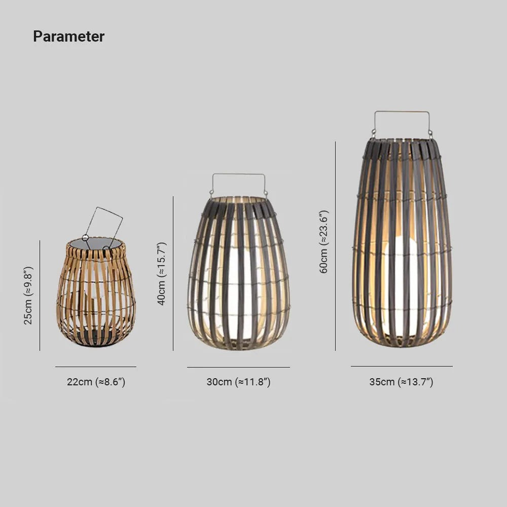 Ray Vintage LED Outdoor Light Solar Gray Garden/Hall/Balcony Wood with 3 Sizes