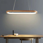 Veon Contemporary Oval Wooden Pendant Light