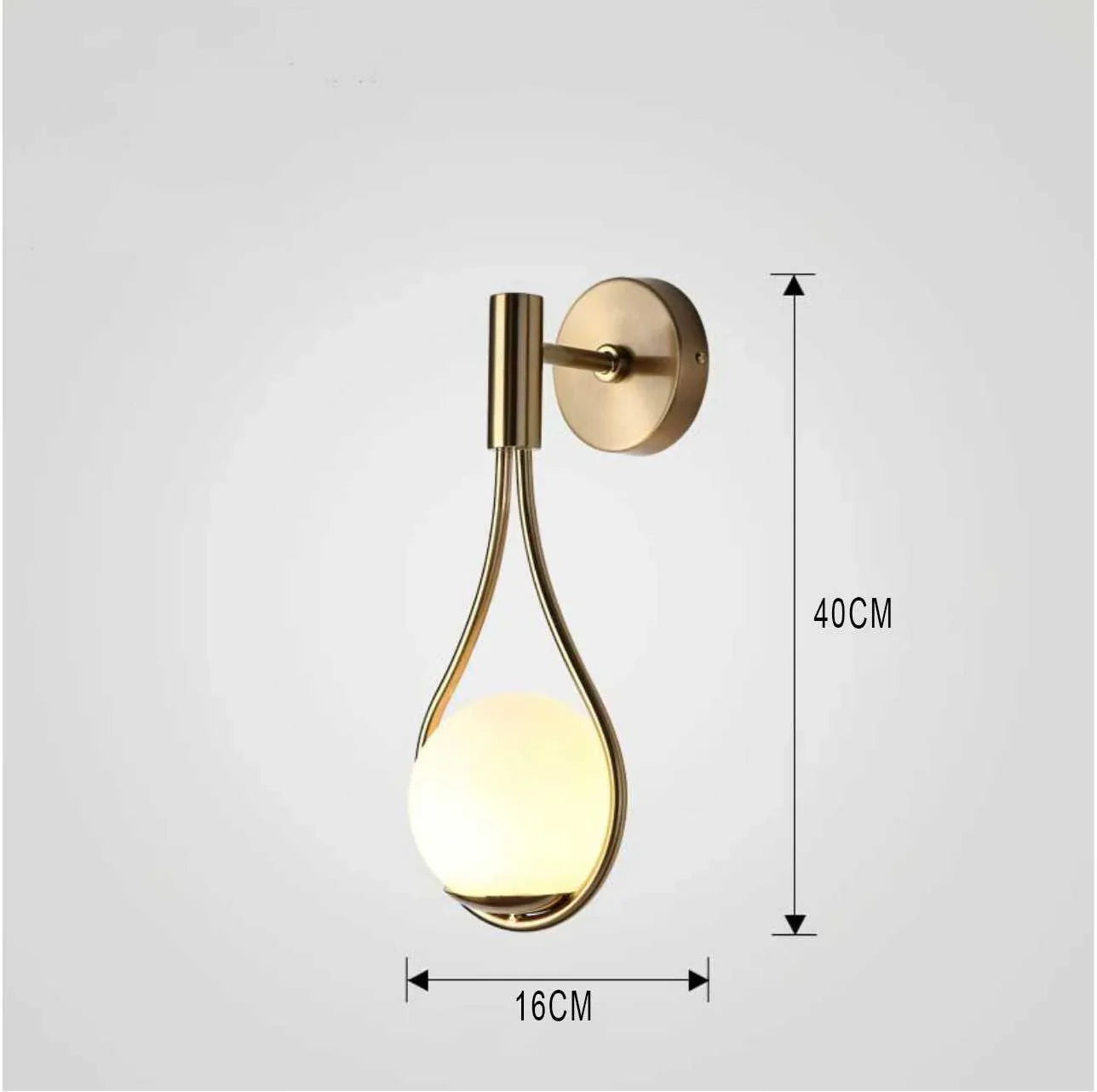 Modern wall lamp LED with a spherical shade
