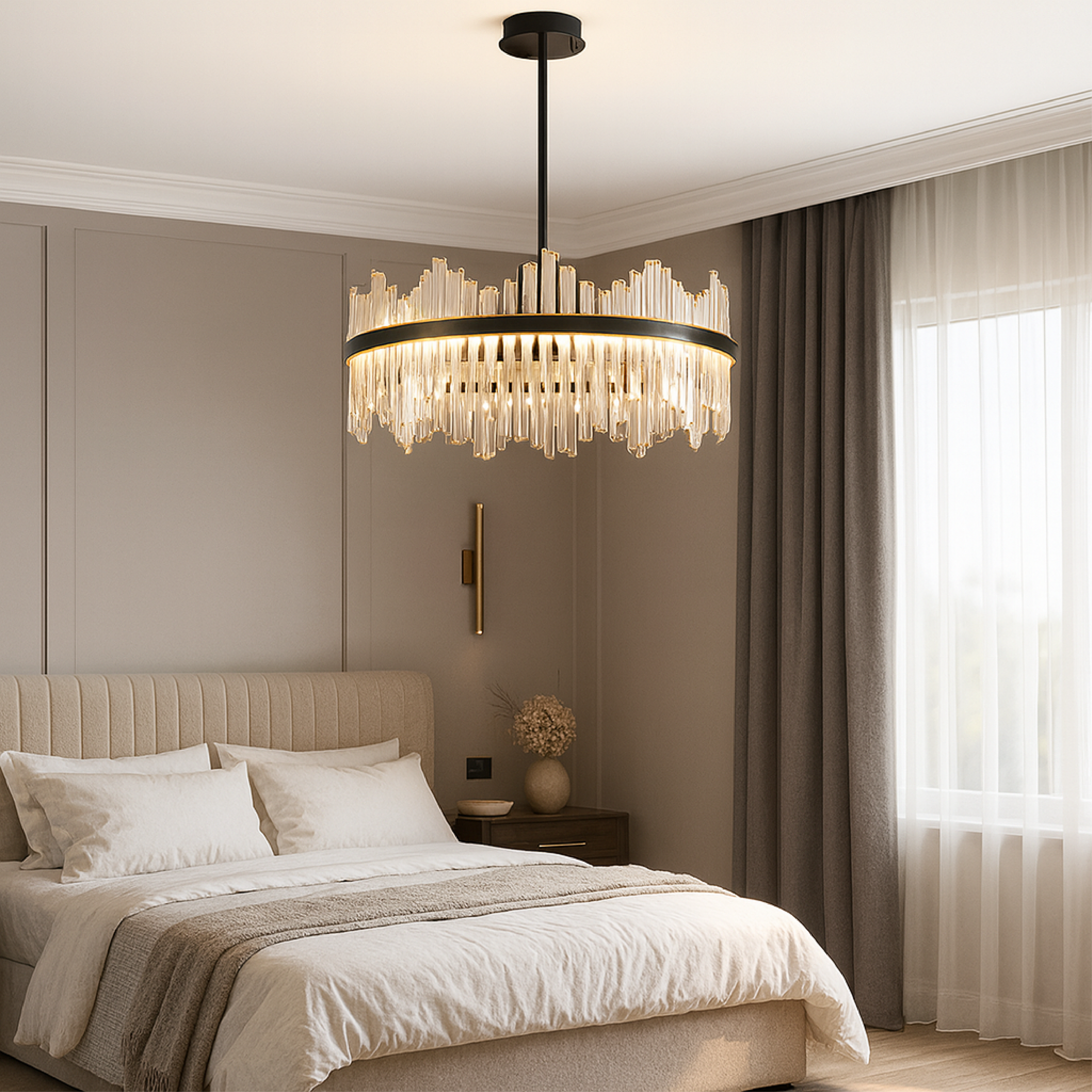 Terri Crystal Black Chandelier