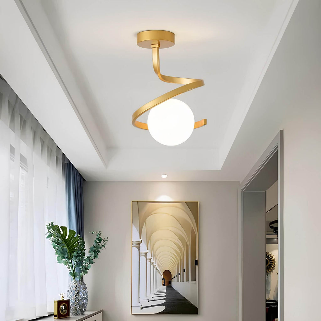 Modern Iron Glass Ceiling Light 1-Light