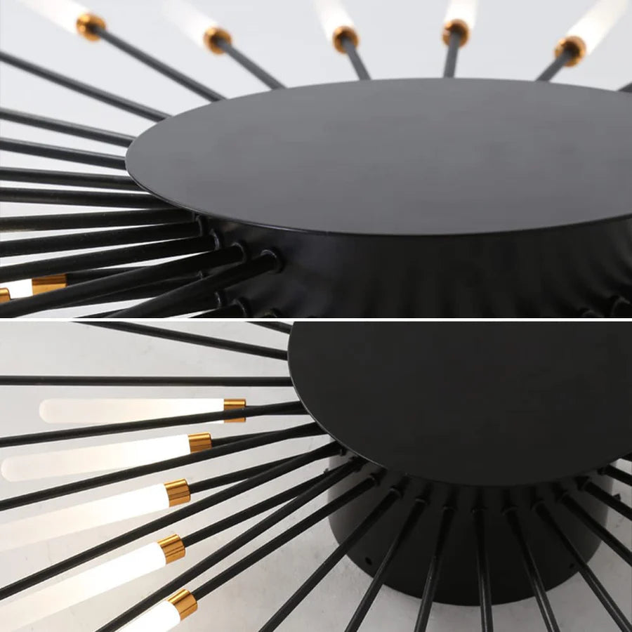 Wesley Ceiling Light Fireworks Artistic Design Black/Gold