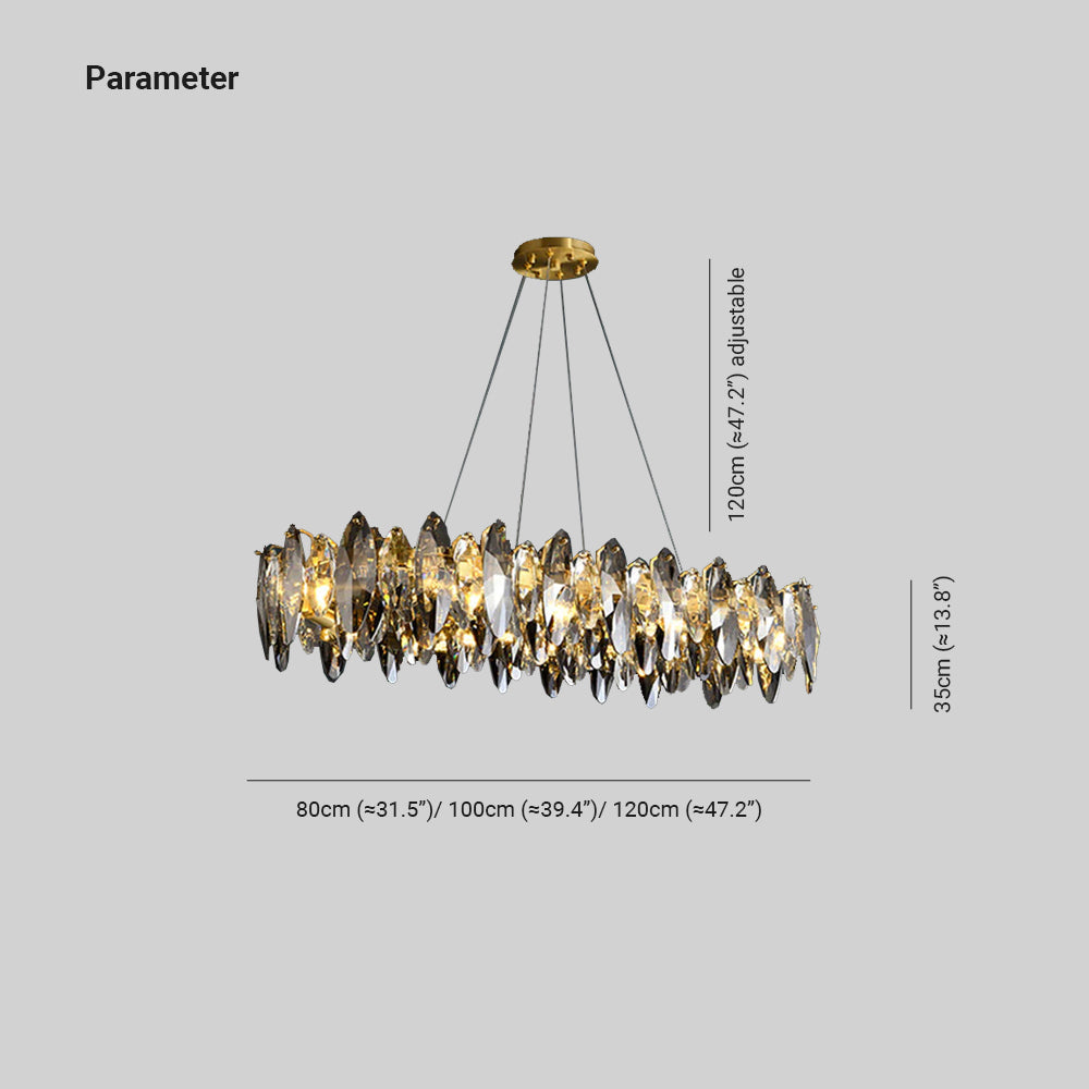 Kristy Modern Annular Metal Crystal Pendant Light, Gold