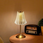 Elegant LED Table Lamp with Crystal Shade and Gold Finish – Touch Activated
