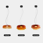 Modern Glass Pendant Lamp with Layered Shade – Design Inspired by Retro Style