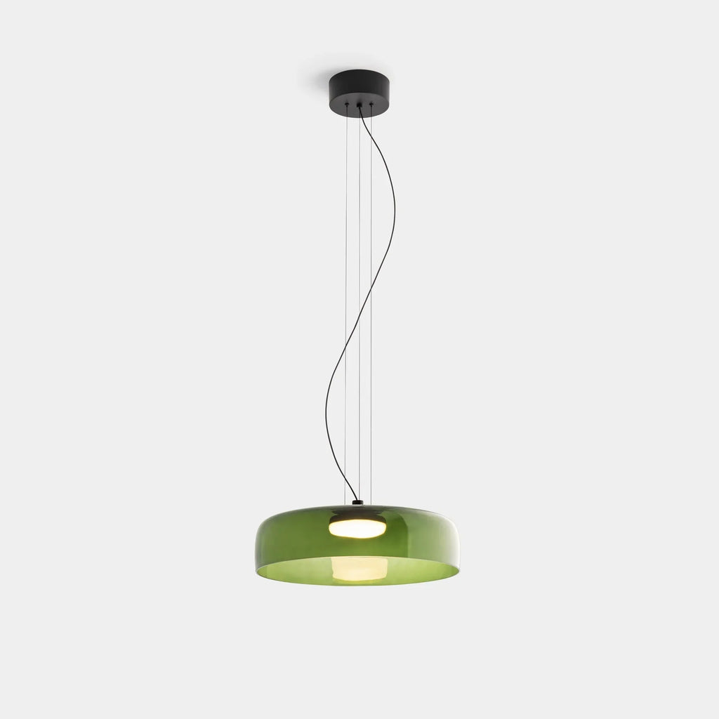Modern Glass Pendant Lamp with Layered Shade – Design Inspired by Retro Style