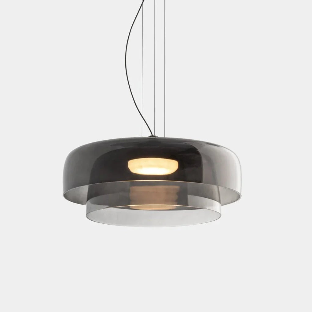 Modern Glass Pendant Lamp with Layered Shade – Design Inspired by Retro Style