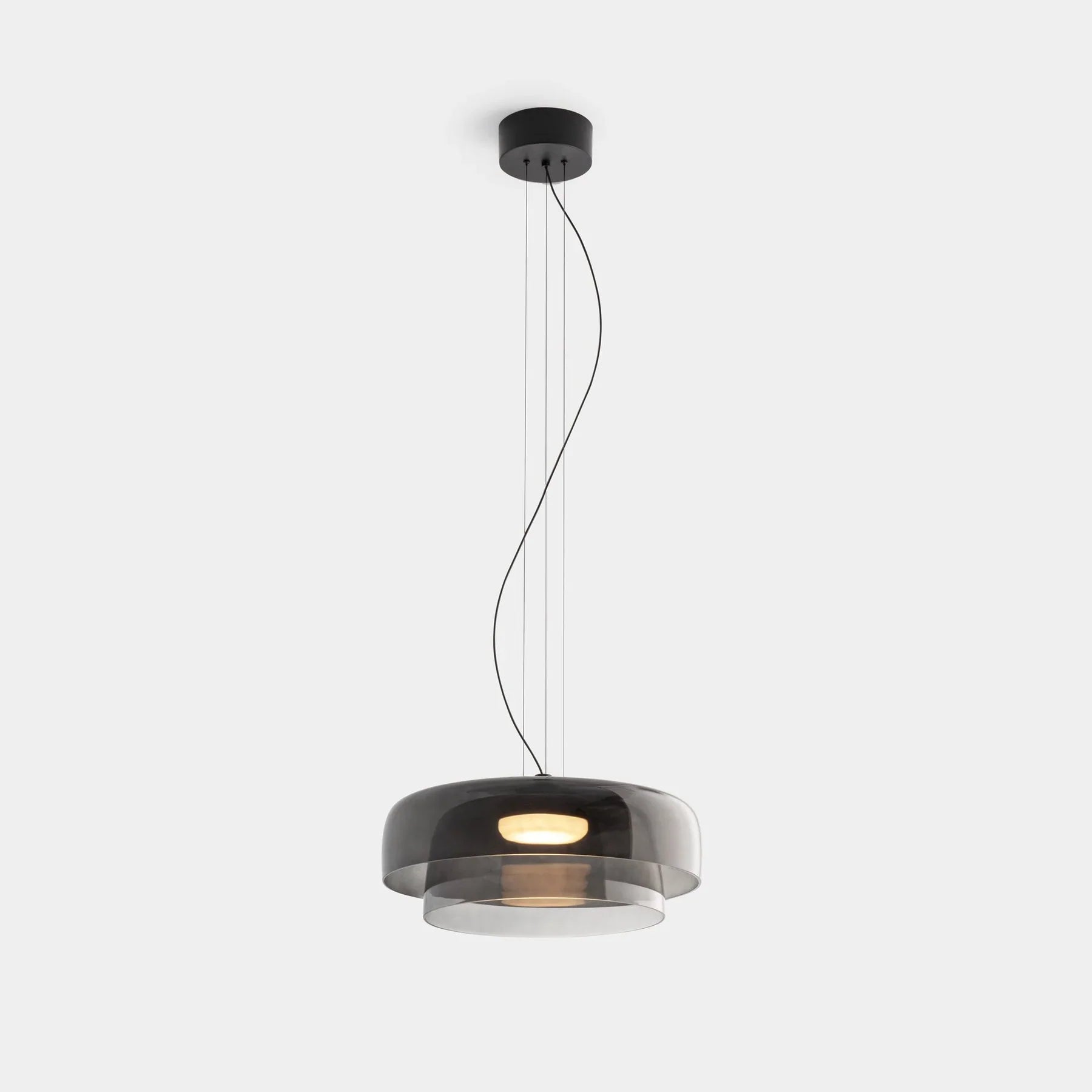 Modern Glass Pendant Lamp with Layered Shade – Design Inspired by Retro Style