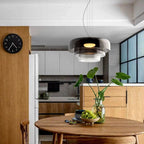 Modern Glass Pendant Lamp with Layered Shade – Design Inspired by Retro Style