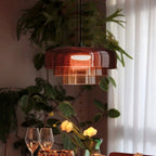 Modern Glass Pendant Lamp with Layered Shade – Design Inspired by Retro Style
