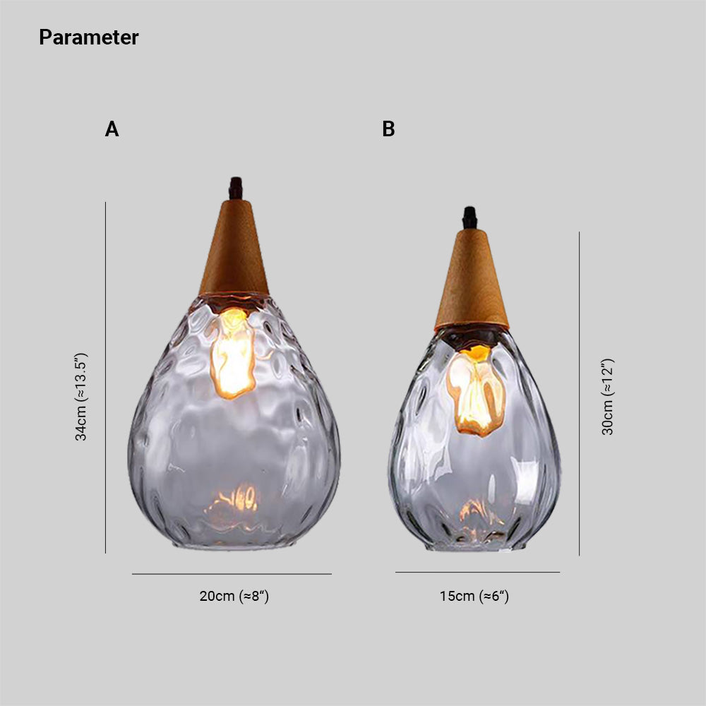 Arisha Vintage LED Suspension Amber Glass Wood Bedroom