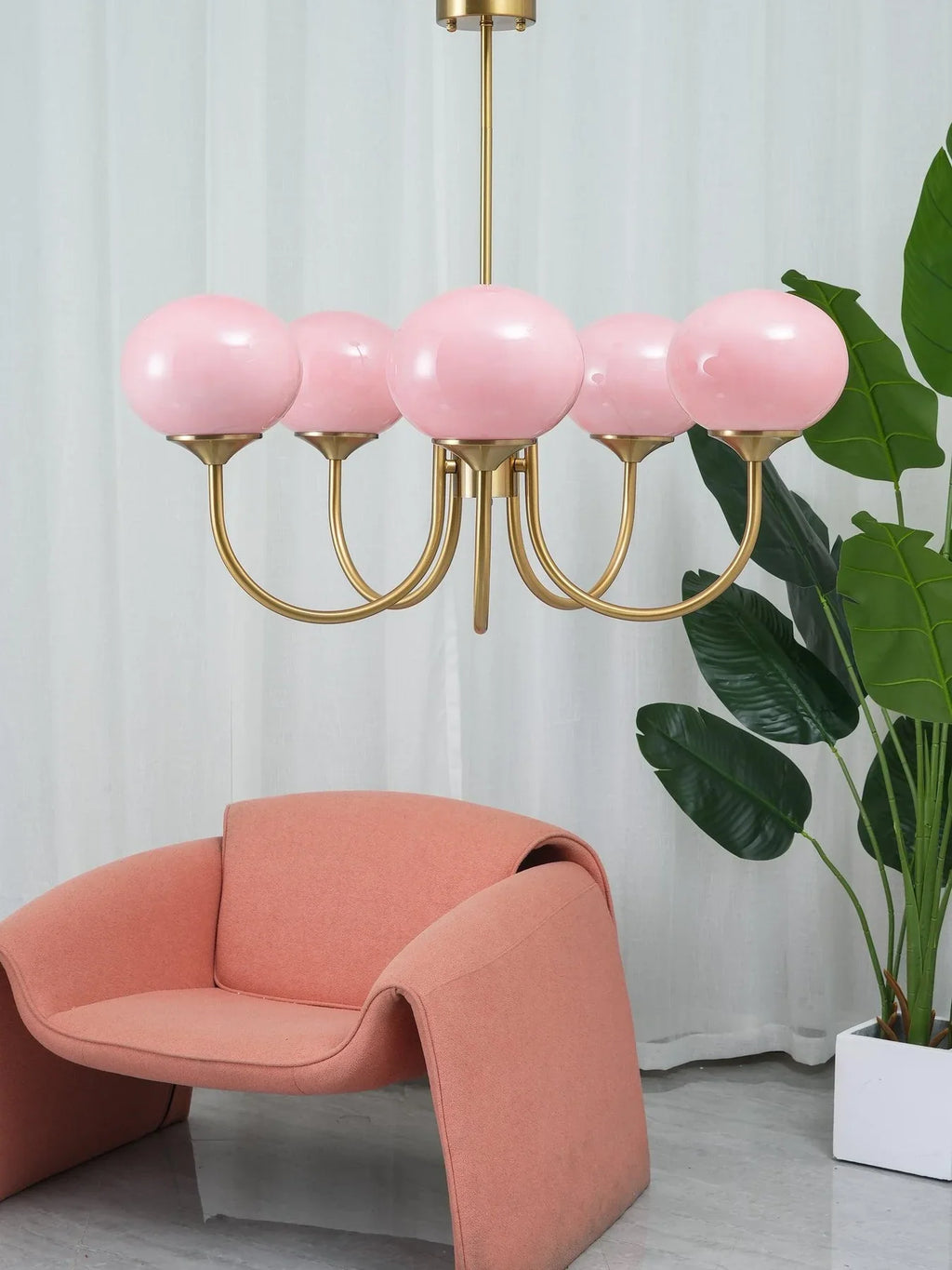 Retro glamour pendant lamp with spherical shades