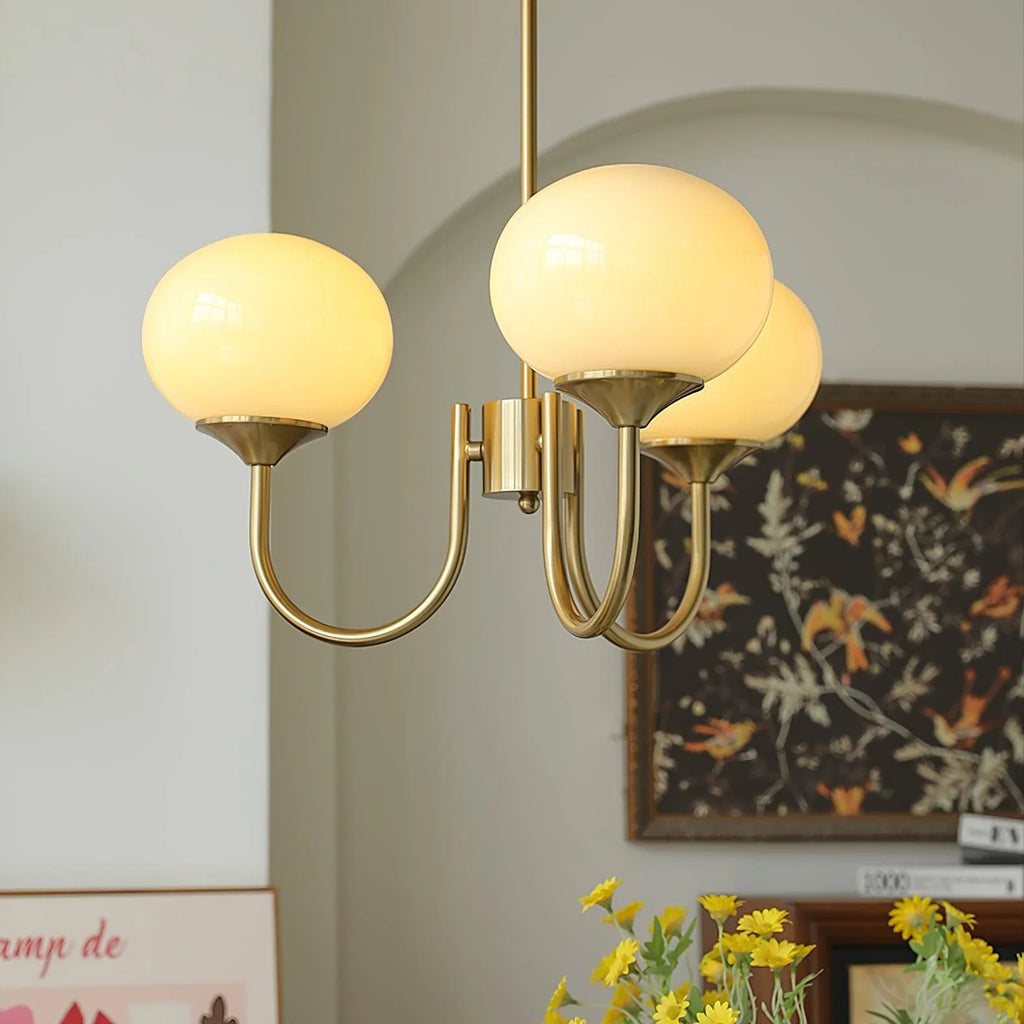 Retro glamour pendant lamp with spherical shades