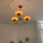 Retro glamour pendant lamp with spherical shades