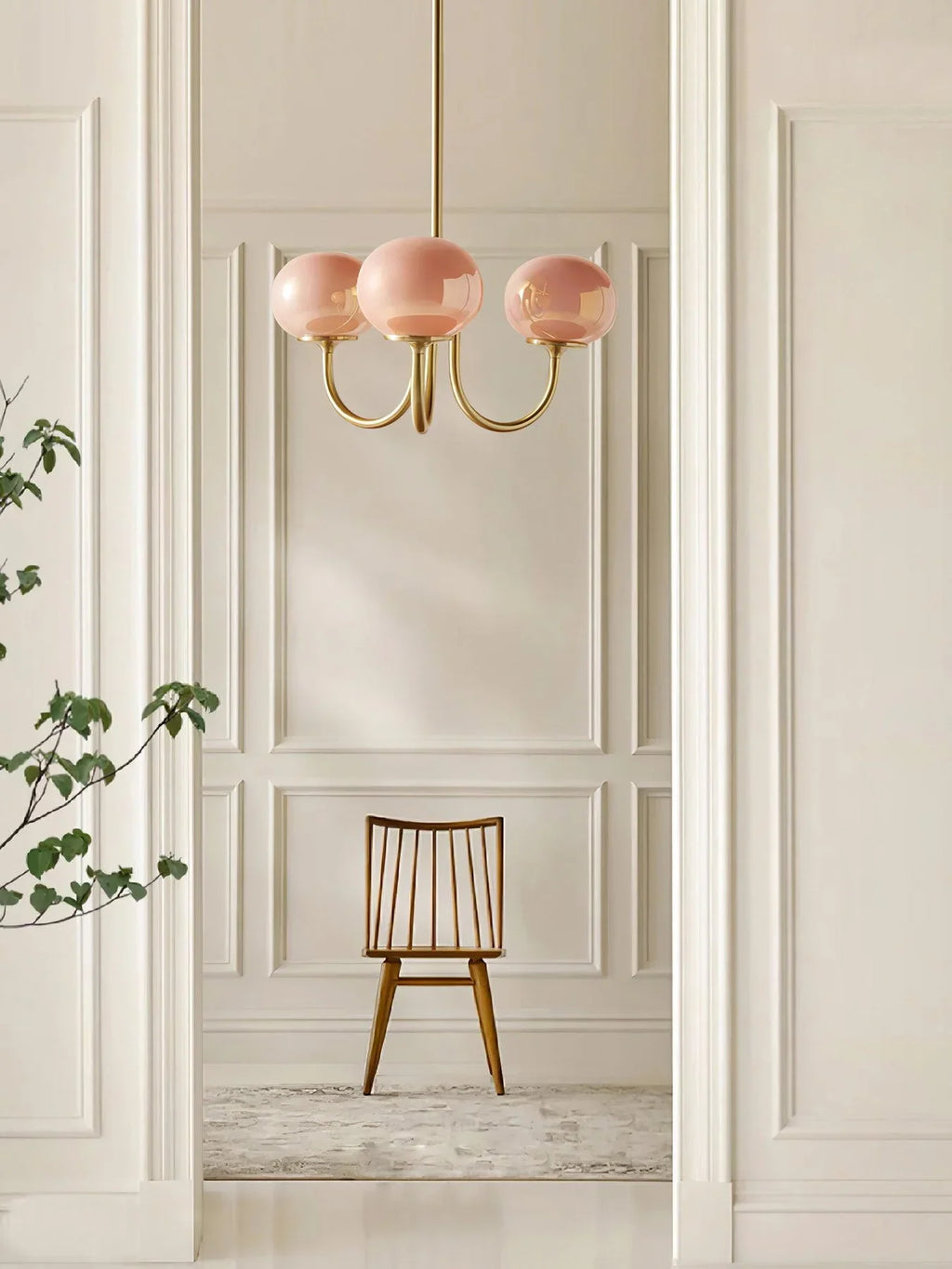 Retro glamour pendant lamp with spherical shades