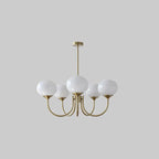 Retro glamour pendant lamp with spherical shades