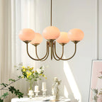 Retro glamour pendant lamp with spherical shades
