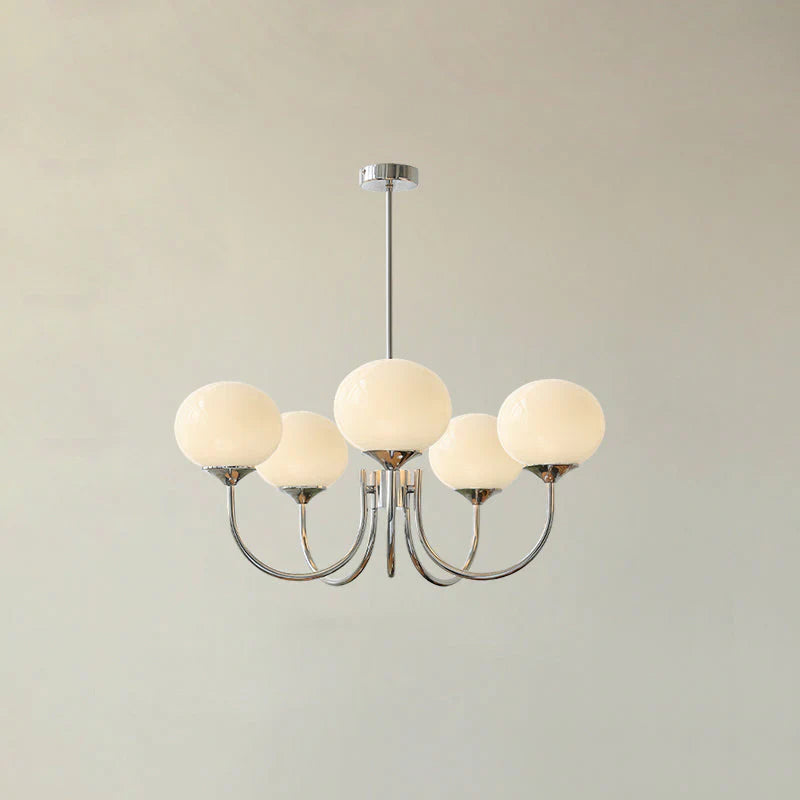 Retro glamour pendant lamp with spherical shades