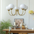 Retro glamour pendant lamp with spherical shades