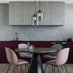 Modern Smoked Glass Cylinder Pendant 1-Light