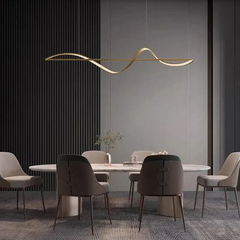 Hanging Lamp "Wave" – modern LED lamp for dining table or kitchen island