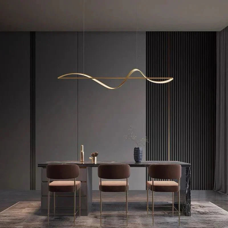 Hanging Lamp "Wave" – modern LED lamp for dining table or kitchen island