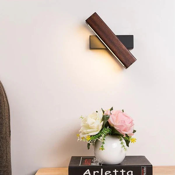 Wooden Adjustable LED Wall Lamp for Reading