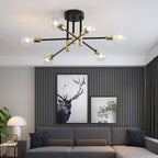 Industrial ceiling lamp chandelier with round lights