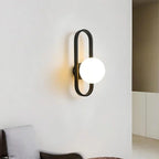 Modern Wall Sconce with Milk Glass Ball