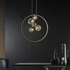 Modern LED pendant lamp in the shape of a circle with a central light source