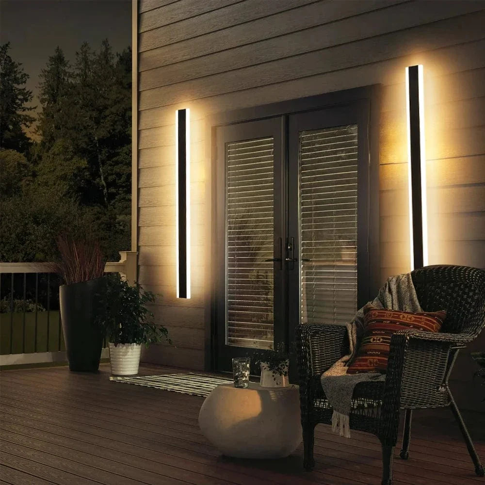 Modern LED Wall Lamp – Vertical Waterproof Decorative Panel for Facades