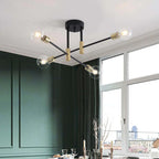 Industrial ceiling lamp chandelier with round lights