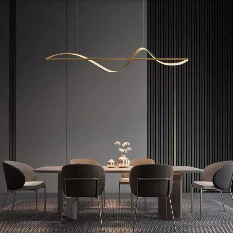 Hanging Lamp "Wave" – modern LED lamp for dining table or kitchen island