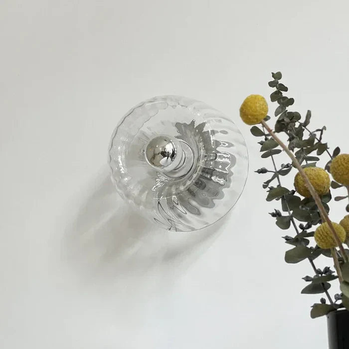 Elegant glass ceiling lamp with crystal design