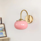 Wall Lamp with Glass Shade and Gold Finish