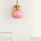 Wall Lamp with Glass Shade and Gold Finish