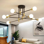 Industrial ceiling lamp chandelier with round lights